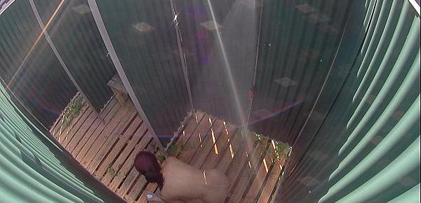  BUSTY GIRL Wearing Swimsuit in Pool Cabin